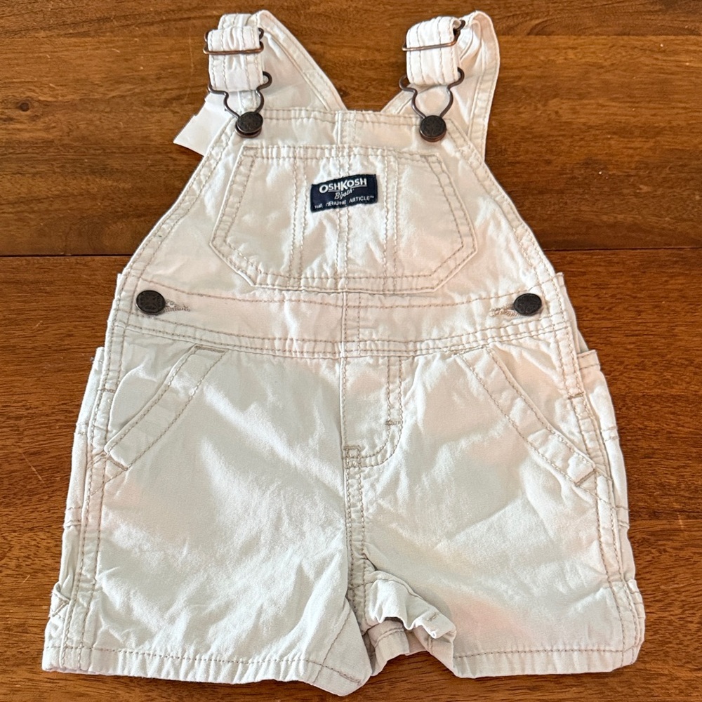 OshKosh B'gosh Cream Short Overalls